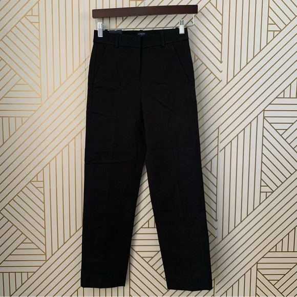 J Crew Kallie Pant Black Slim Stretch Dress Pants Office Work Casual 00 Ankle - Picture 10 of 10